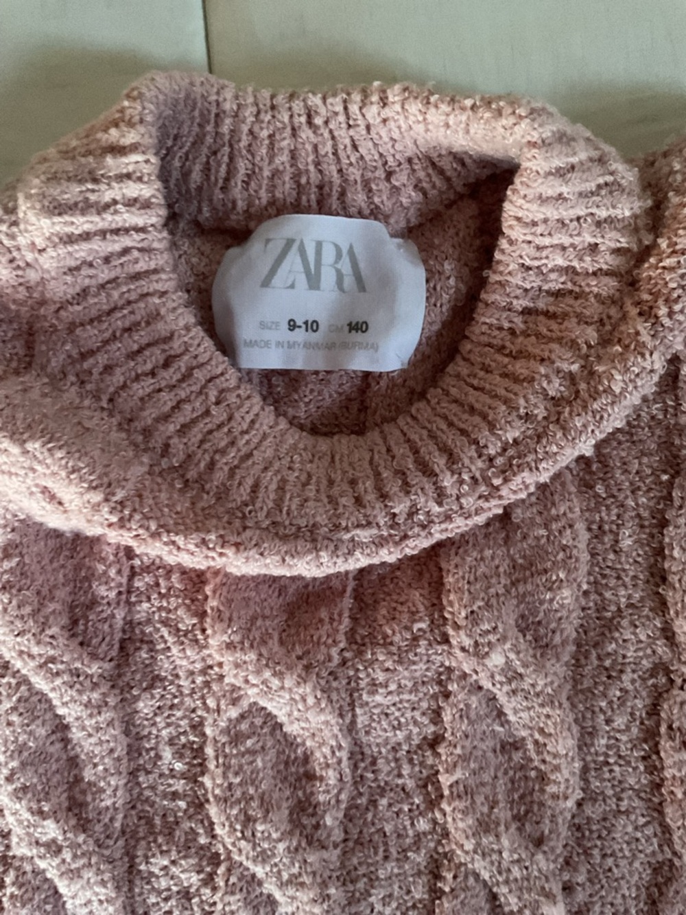 ZARA Pink Cable Knit Crewneck Sweater Vest - Picture 4 of 5